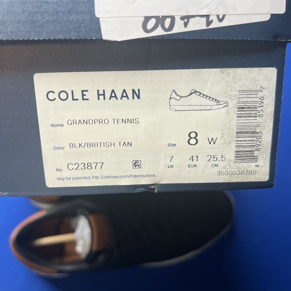 Cole Haan Mens Size 8-W Grandpro Fashion Tennis Sneaker Blk/British Tan C23877 - Picture 10 of 10